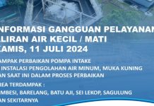 Info Gangguan Air Minum Dampak Perbaikan Pompa Intake di Instalasi Air Muka Kuning Info Gangguan Air Minum Dampak Perbaikan Pompa Intake di Instalasi Air Muka Kuning