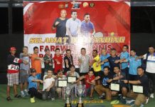 Pertandingan Tennis Farewell Kapolresta Barelang, Pasangan Kombes Pol Nugroho Tri Menang