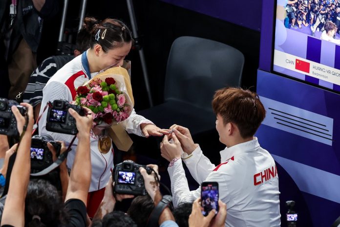 Cara Liu Yu Chen Lamar Huang Yaqiong Usai Menang Emas Olimpiade 2024