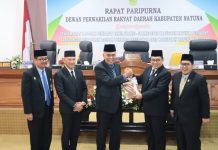 APBD 2024 Natuna, Bupati Fokus pada Peningkatan PAD dan Kesejahteraan Masyarakat Bupati Natuna, Wan Siswandi didampingi Wakil Bupati, Rodhial Huda menghadiri Rapat Paripurna