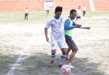 Wan Siswandi Kian Semangat Sambut HUT Natuna ke-25 dalam Gaung Bupati Cup III sepak bola Sri Srindit, Ranai, Kecamatan Bunguran Timur, pada Selasa (3/9/2024).