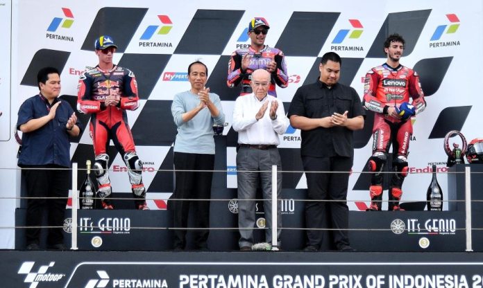 Pembala Ducati Jorge Martin Juara MotoGP 2024 Mandalika, Jokowi dan Dorna Sangat Terkesan