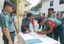 Letkol Laut (P) Ari Sukmana Pimpin Sertijab Danposal Jemaja dan Memperuk Letkol Ari Sukmana Pimpin Sertijab Danposal Jemaja Dan Memperuk