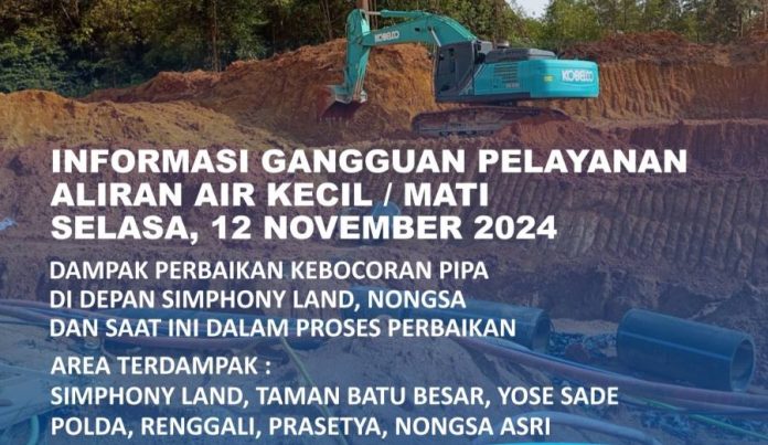 Kebocoran Pipa di Perum Simphony Land Nongsa