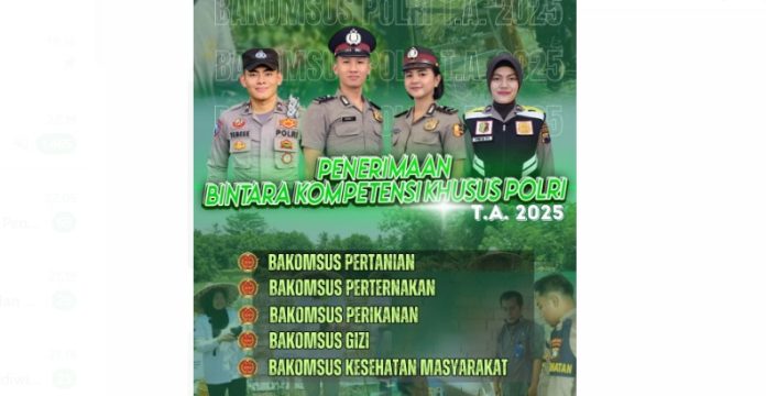 Penerimaan Bintan Polri Kompetensi Khusus Bakomsus 2025