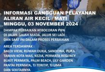 Info Gangguan Suplai Air Dampak Kebocoran Pipa di Jalan Gajah Mada Jalur Sei Ladi Suplai Air Dampak Kebocoran Pipa di Jalan Gajah Mada Jalur