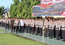 Polres Pasaman Barat Gelar Apel Pasukan Operasi Lilin Jelang Pengamanan Natal Tahun 2024 dan Tahun Baru 2025
