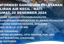 Info Gangguan Air Dampak Penyambungan Pipa di Kavling Swadaya Bengkong Info Gangguan Air Dampak Penyambungan Pipa di Kavling Swadaya Bengkong