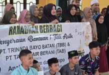 Momen Ramadhan, PT TAB dan TBB Santuni Anak Yatim dan Janda Desa Sebele