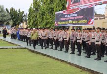 Gelar Apel Pasukan Dalam Rangka Operasi Ketupat Singgalang 2025, Polres Pasaman Barat Turunkan 111 Personel