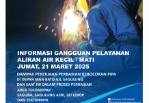 Info Gangguan Air Dampak Perbaikan Kebocoran Pipa di MAN Batu Aji Sagulung Info Gangguan Air Dampak Perbaikan Kebocoran Pipa di MAN Batu Aji Sagulung