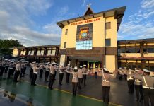 Satlantas Polresta Barelang Gelar Latihan Gerakan Lalu Lintas Sambut May Day 2025