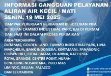 Info Gangguan Air Dampak Perbaikan Kebocoran Pipa depan Cammo Industrial Park Dampak Perbaikan Kebocoran Pipa Cammo Industrial Park