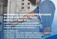 Info Gangguan Air Dampak Perbaikan Kelistrikan di Instalasi Air Sei Ladi