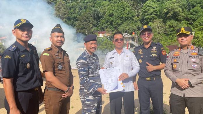 Rokok Ilegal Tangkapan TNI-AL Lanal Tarempa Senilai Rp 3,5 M