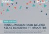PT Timah Umumkan Hasil Seleksi Program Pemali Boarding School Kelas Beasiswa 2025
