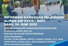 Info Gangguan Air Batam Dampak Pekerjaan Pipa Bocor di Simpang Aviari Info Gangguan Air Batam Dampak Pekerjaan Pipa Bocor di Simpang Aviari