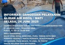 Info Gangguan Air Batam Dampak Perbaikan Pipa Sei Ladi-Tanjung Uma Info Gangguan Air Batam Dampak Perbaikan Pipa Sei Ladi-Tanjung Uma