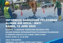 Info Gangguan Air Batam, Kamis 12 Juni 2025 Pagi Wilayah Tiban Utara