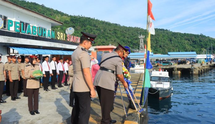 Peringati Hari Bhayangkara ke-79, Polres Anambas Gelar Upacara Tabur Bunga