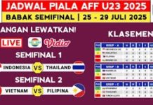 Jadwal Laga Semifinal Indonesia vs Thailand dan Vietnam vs Filipina Piala AFF U‑23 2025 Jadwal Laga Semifinal Indonesia vs Thailand dan Vietnam vs Filipina Piala AFF U‑23 2025