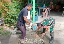 Koptu Pardenande Bantu Perbaiki Fasilitas Umum di Desa Pesisir Timur Anambas
