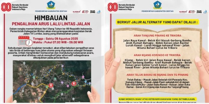 Berikut Jadwal dan Rute Pengalihan Jalan Lomba Tri Juang Sambut HUT ke-80 RI