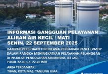 Info Gangguan Suplay Air Senin 22 September 2025 Malam Sei Ladi Info Gangguan Suplay Air Senin 22 September 2025 Malam Sei Ladi