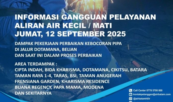 Info Grafis ada Gangguan Air Batam Dampak Kebocoran Pipa Info Grafis ada Gangguan Air Batam Dampak Kebocoran Pipa