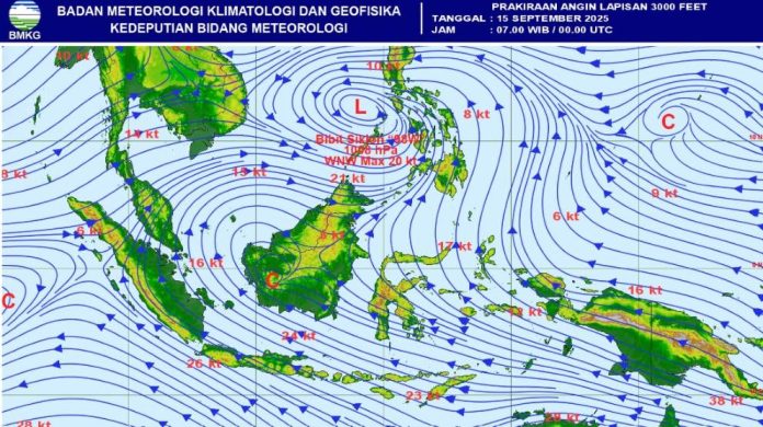 Prospek Cuaca Kepri 15 September 2025 Waspada Angin Kencang