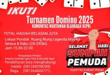 Wartawan Olahraga Kepri Gelar Turnamen Domino Sambut Hari Sumpah Pemuda Wartawan Olahraga Kepri Gelar Turnamen Domino Sambut Hari Sumpah Pemuda