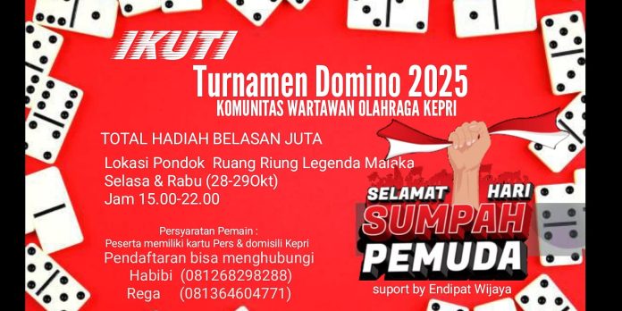 Wartawan Olahraga Kepri Gelar Turnamen Domino Sambut Hari Sumpah Pemuda