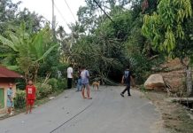 Akses jalan di Muara Sitebu Kecamatan Rao Utara Terputus akibat longsor, petugas BPBD Pasaman Siap Turun ke lokasi