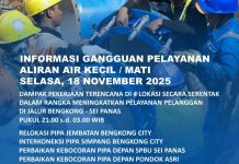 Info Gangguan Air Batam di 4 Lokasi Kebocoran Pipa Bengkong dan Sei Panas