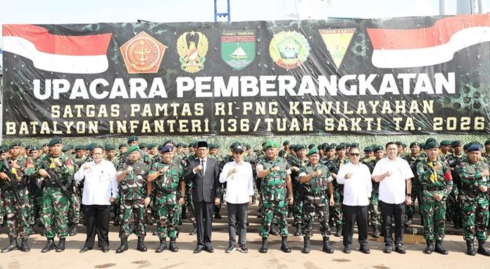 Sebanyak 450 Prajurit Yonif 136 Tuah Sakti Ditugaskan Operasi Pengamanan di Papua