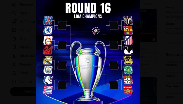 Undian 16 Besar Liga Champions 2026 Undian 16 Besar Liga Champions 2026