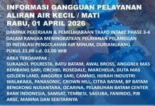 Info Gangguan Air Batam Dampak Pekerjaan Instalasi PAM Duriangkang