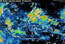 Prakiraan Cuaca 22-28 Mei 2026, Potensi Wilayah Hujan Lebat dan Waspada Angin Kencang Citra Satelite dari web BMKG 23 Mei 2026