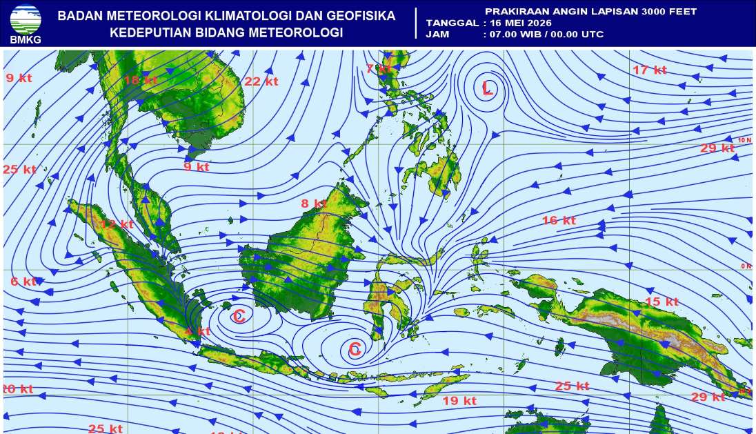 Prakiraan Cuaca Angin 15 Mei 2026, Foto BMKG