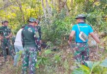 Semangat Personil Kodim Natuna dan Masyarakat Buka Jalan Baru di TMMD ke-128 Anambas Semangat Personil Kodim Natuna dan Masyarakat Buka Jalan Baru di TMMD ke-128 Anambas