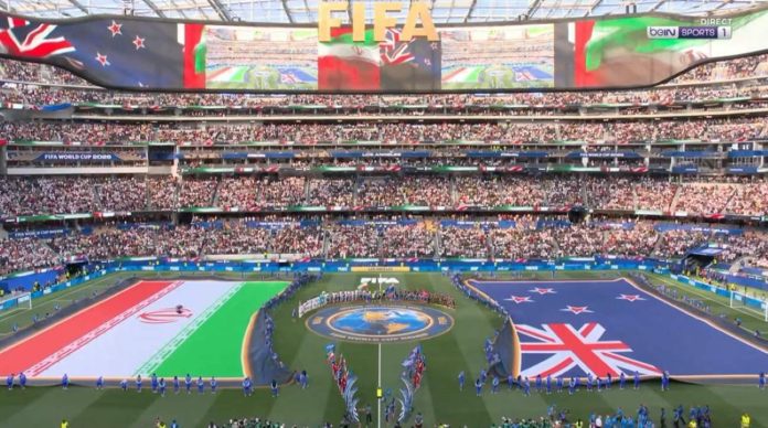 Bendara Iran Melawan Selandia Baru Bendera Iran Berkibar, Suporter Amerika Nyinyir