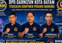 DPD GARNIZUN Kota Batam Tegaskan Komitmen Perangi Narkoba pada HANI 2026 DPD GARNIZUN Kota Batam Tegaskan Komitmen Perangi Narkoba pada HANI 2026