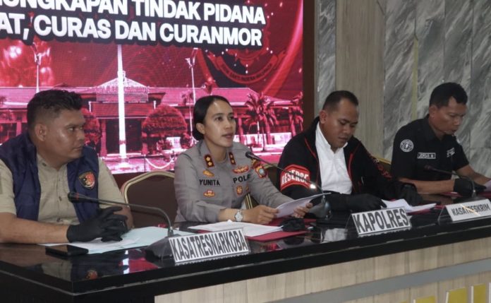 Polres Karimun menggelar konferensi pers terkait pengungkapan sejumlah kasus tindak pidana