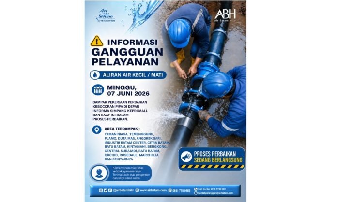 Info Gangguan Air Batam Dampak Perbaikan Pipa di Simpang Kepri Mall Info Gangguan Air Batam Dampak Perbaikan Pipa di Simpang Kepri Mall