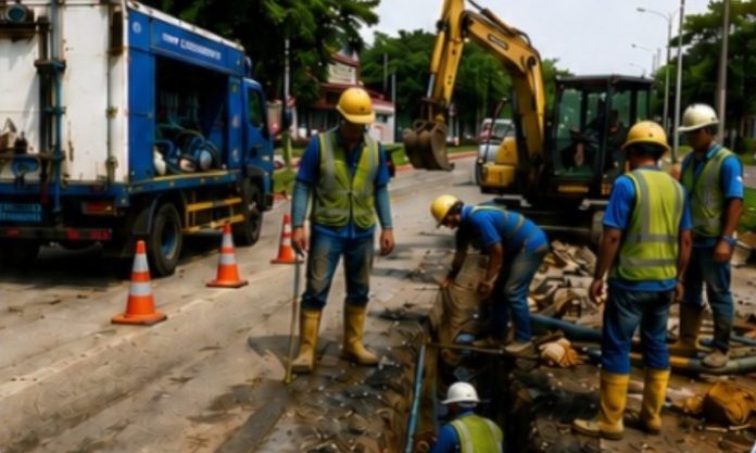 Pipa Bocor di Thrive Batam Center Info Gangguan Air Bersih Dampak Perbaikan Kebocoran Pipa