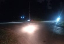 Akses Jalan Simpang Empat Paranrenge Tanjunguban Gelap Gulita, Pengendara Wajib Waspada