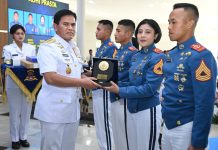 Kasal Laksamana TNI Dr. Muhammad Ali Bekali 229 Calon Perwira Remaja AAL Angkatan ke 72 Penganugerahan Prestasi Taruna, dan Pembekalan kepada 229 Calon Perwira Remaja (Capaja) AAL Angkatan ke-72 Tahun 2026.
