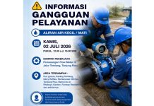 Info Gangguan Air Dampak Pekerjaan Pemasangan Flow Meter di Jalur Tanjung Riau Info Gangguan Air Dampak Pekerjaan Pemasangan Flow Meter di Jalur Tanjung Riau