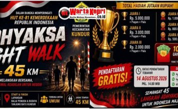 Adhyaksa Night Walk 45 Kilometer Meriahkan HUT ke-81 RI di Kundur Semarakkan HUT ke-81 RI, Cabjari Tanjung Batu dan Kecamatan Kundur Gelar Adhyaksa Night Walk 45 KM.(Foto: Istimewa)