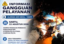 Info Gangguan Air Batam Dampak Perbaikan Kebocoran Pipa di Pelita Utama